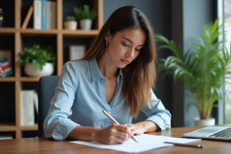 Femme d adulte travaillant dans un bureau moderne