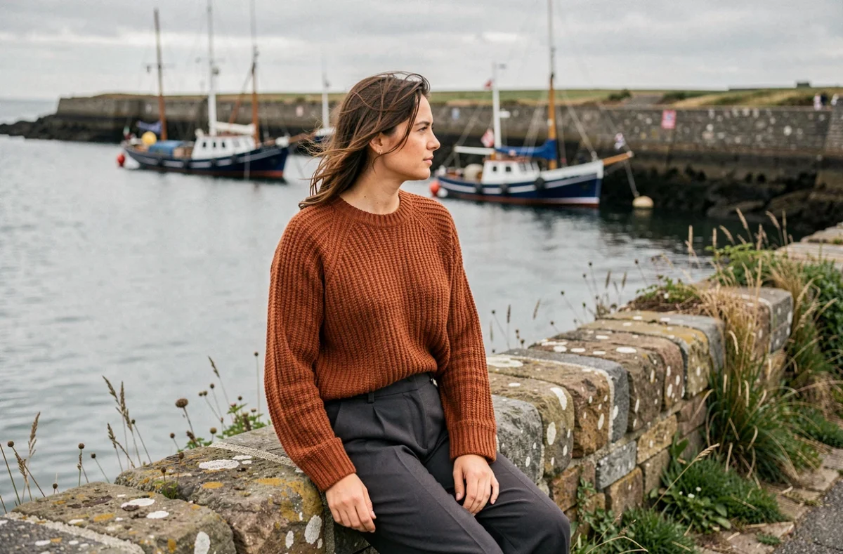 Femme contemplant l'estuaire d'Étel depuis les rochers de Saint-Cado pour une escapade romantique en Bretagne