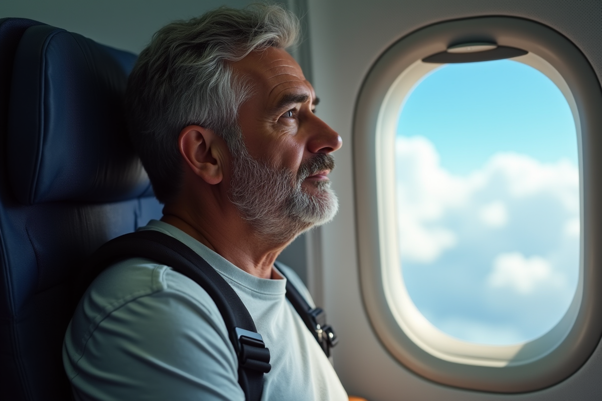 Homme regardant par la fenêtre d